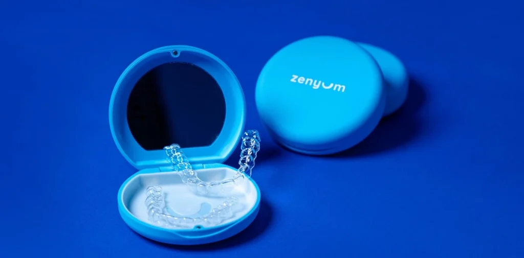 3D printed Clear aligners sets in casing offered by Zenyum Malaysia